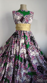 Silky PAISLEY Verde/Alb/Mov  MAT1256